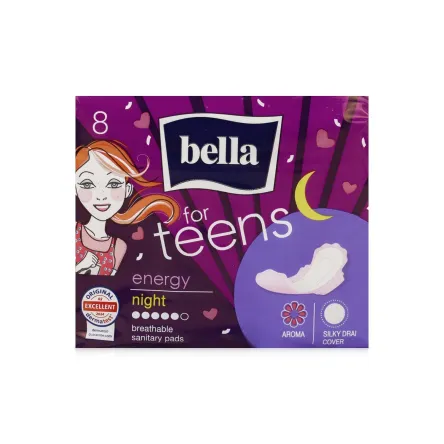 Bella for teens night прокладки energy silky drai deo 8 шт.