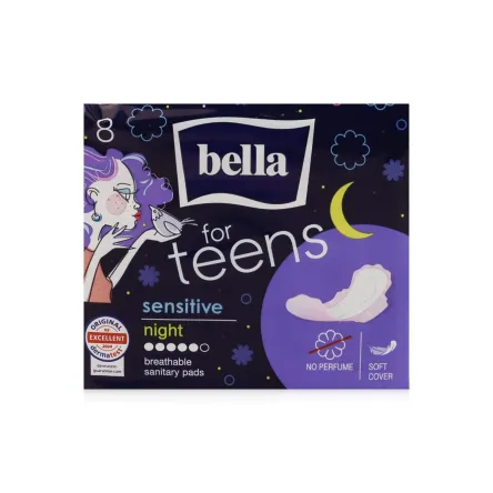 Bella for teens night прокладки sensitive extra soft 8 шт.