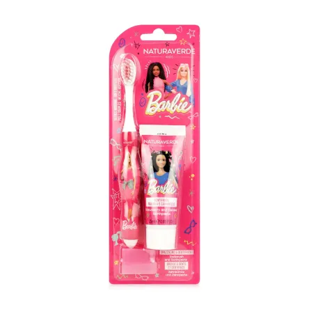 Naturaverde Barbie набір зубна паста,зубна щітка полуниця