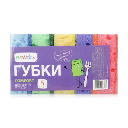 Newday губка для посуду Comfort 5 шт.
