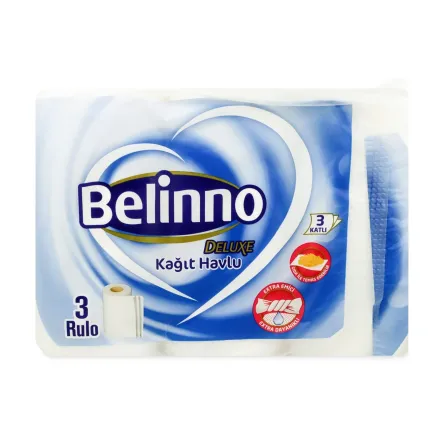Belinno DELUXE рушник паперовий 3 шари, 3рул. 255листів, 31.5м