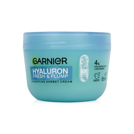 Garnier крем-сорбет з гіалуроновою кислотою для свіжості та пружності 85мл