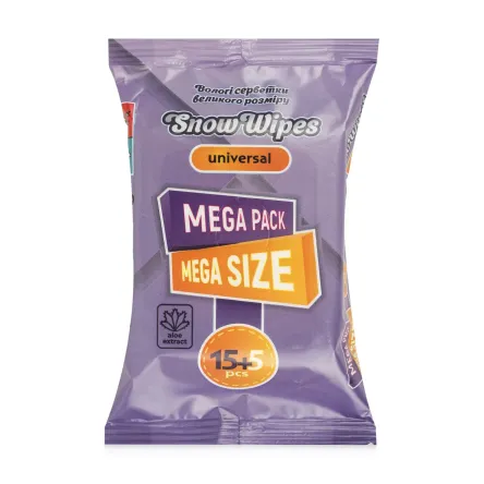 MEGA PACK вологі серветки universal мега розмір 15+5 шт.