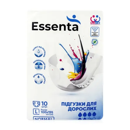 ESSENTA NORMAL підгузки для дорослих L, 100-155 см 10 шт.