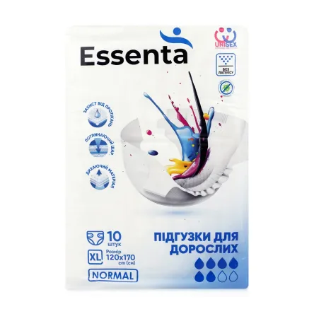 ESSENTA NORMAL підгузки для дорослих XL, 120-170 см 10 шт.